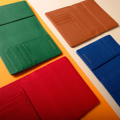 Leather Passport Wallet with RFID - Tan CASUPO