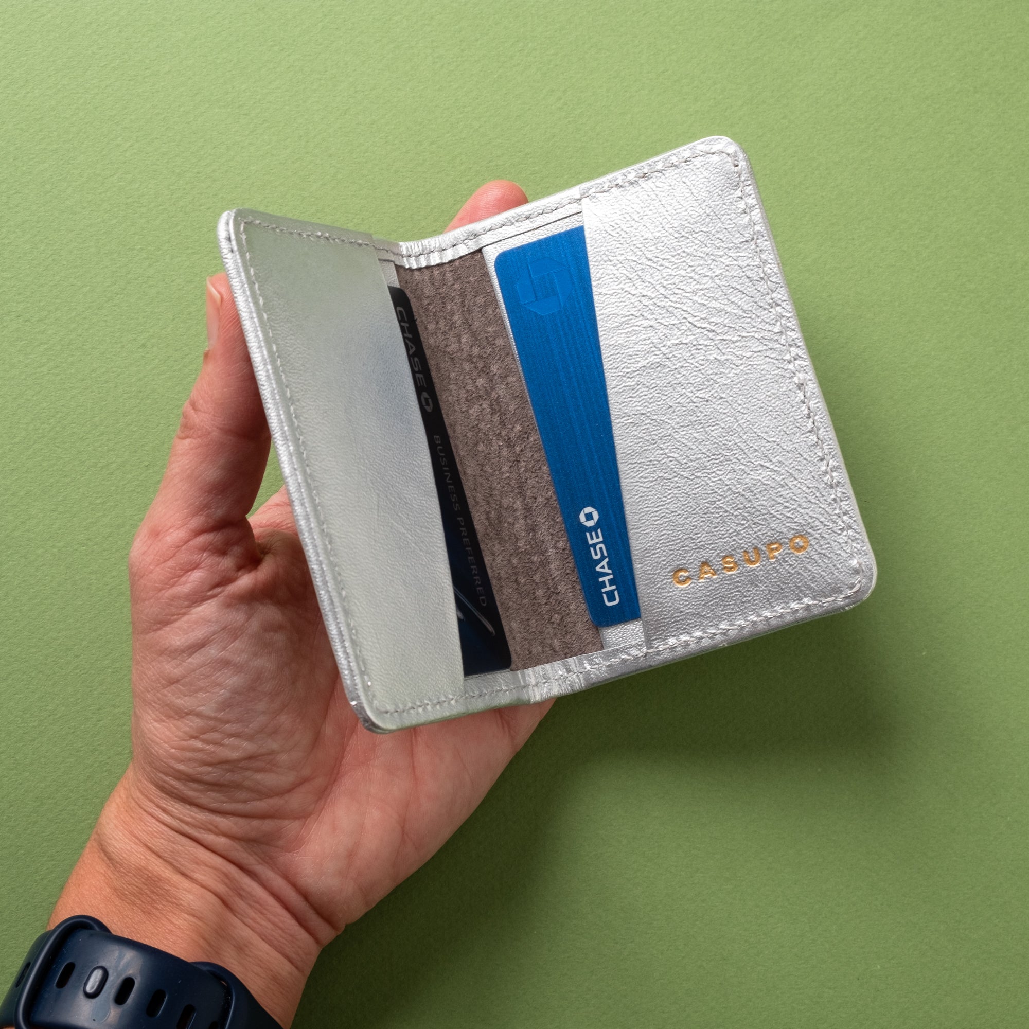 Compact Bifold with RFID Protection - Silver CASUPO