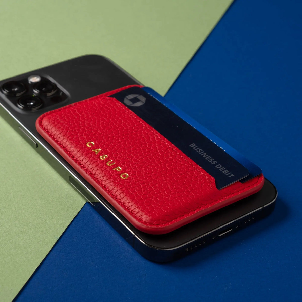 Mag Safe Leather Wallet with RFID - Red CASUPO