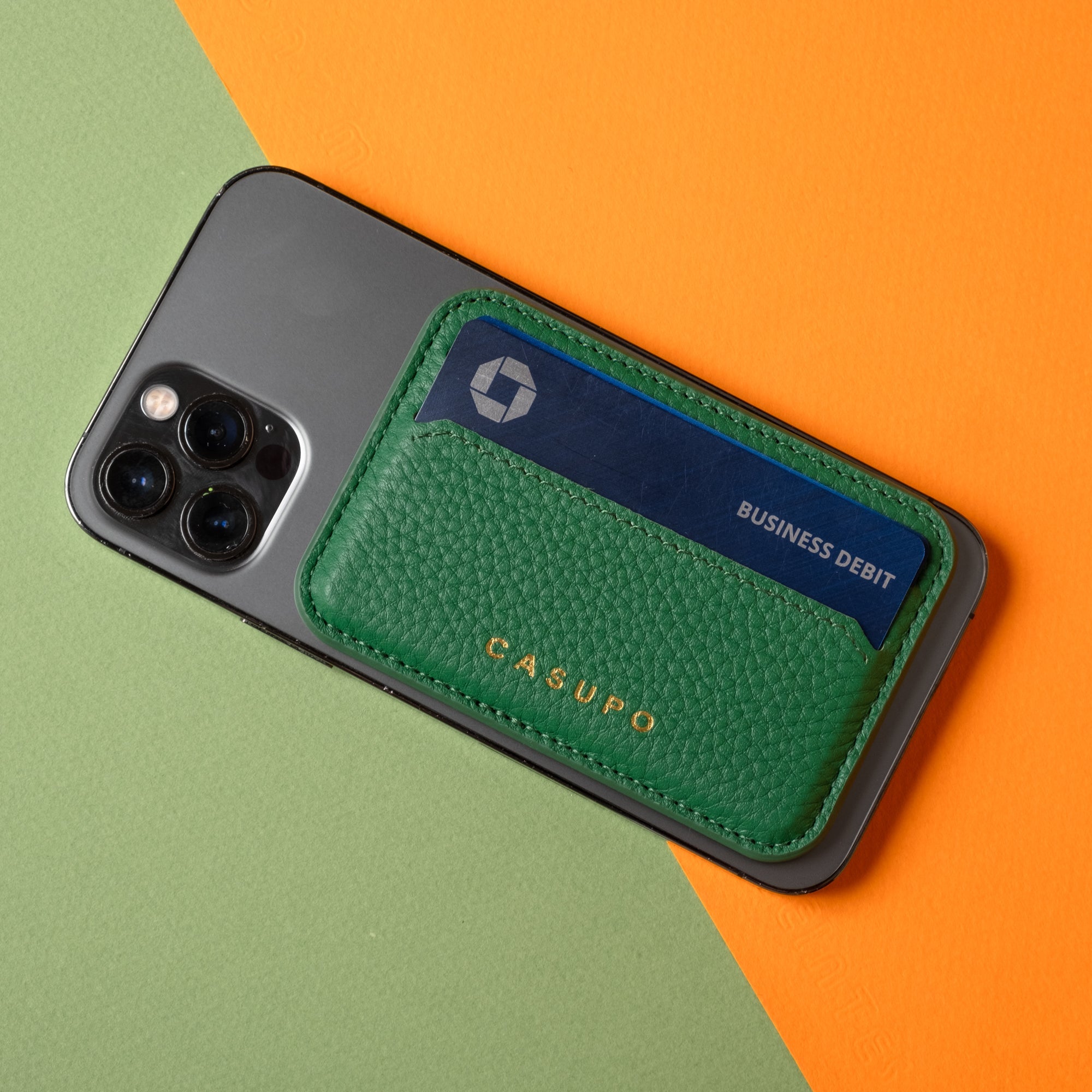 Mag Safe Leather Wallet with RFID - Green CASUPO