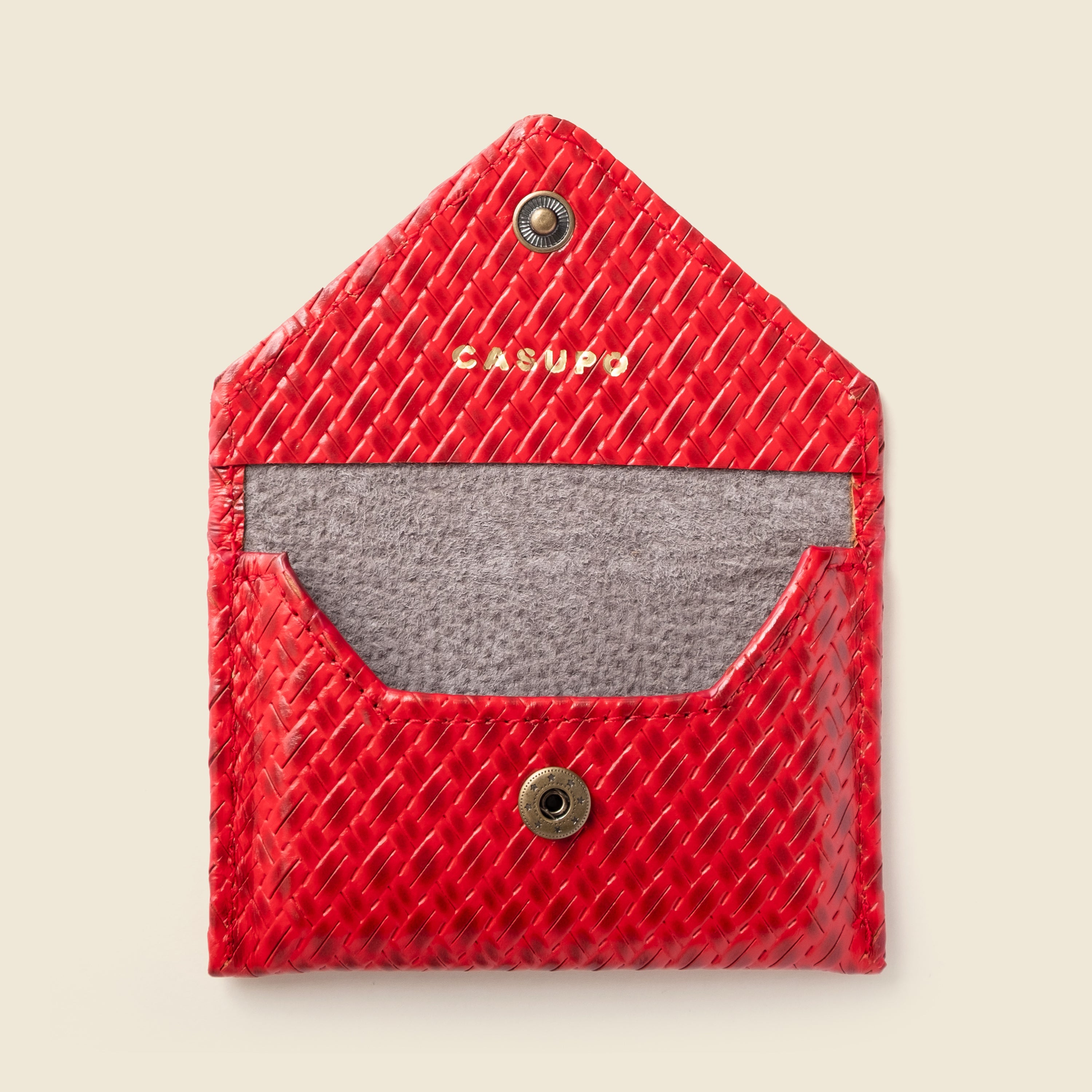 Mini Envelope Wallet With RFID protection - Red Woven CASUPO