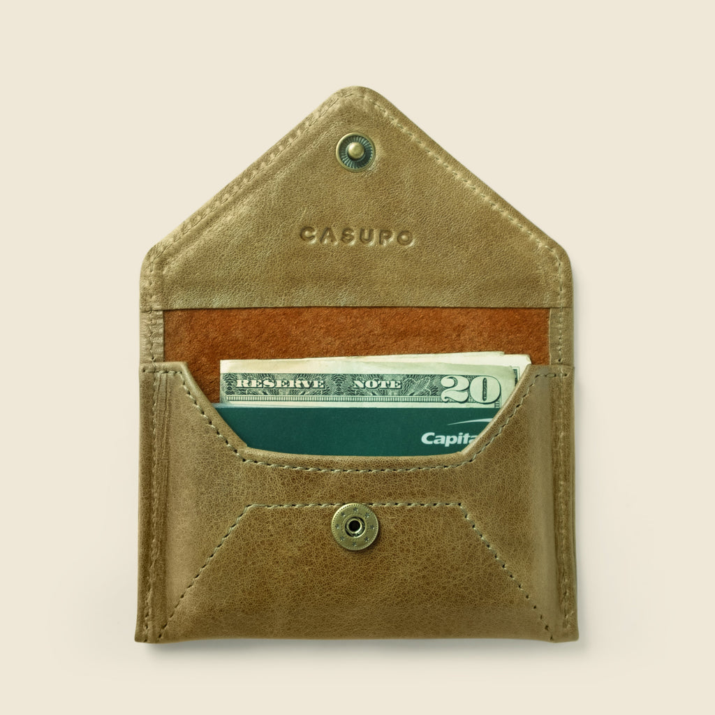 Mini Envelope Wallet With RFID protection - Olive CASUPO