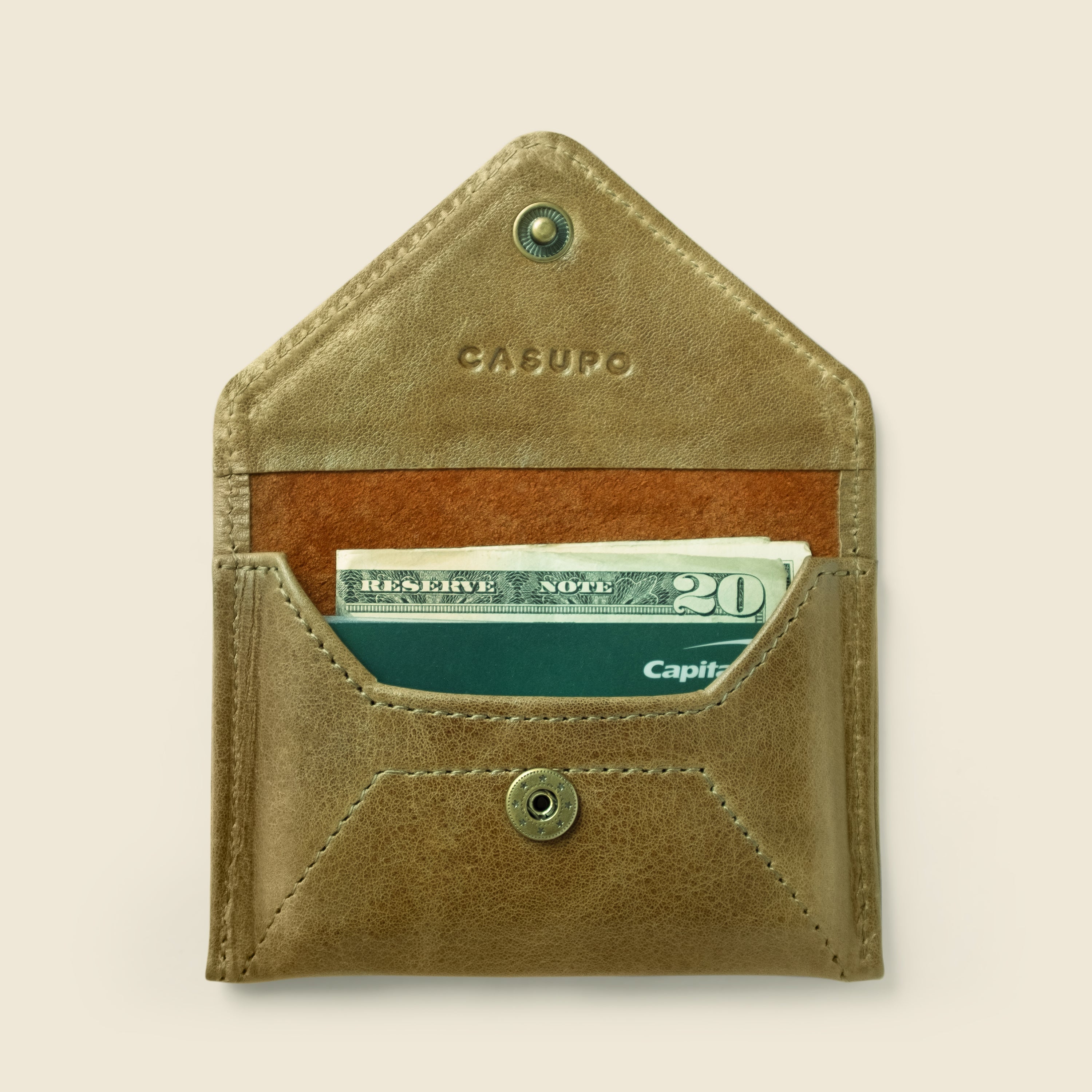 Mini Envelope Wallet With RFID protection - Olive CASUPO