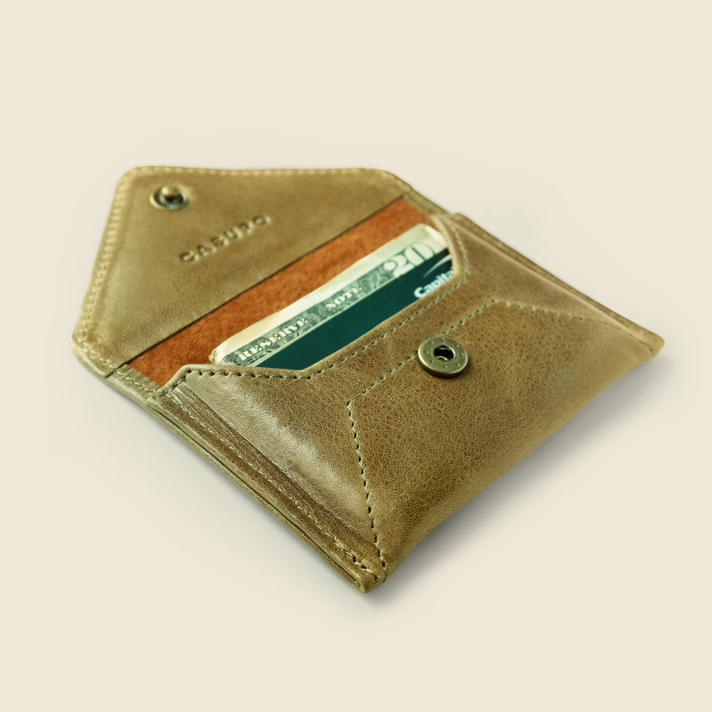 Mini Envelope Wallet With RFID protection - Olive CASUPO