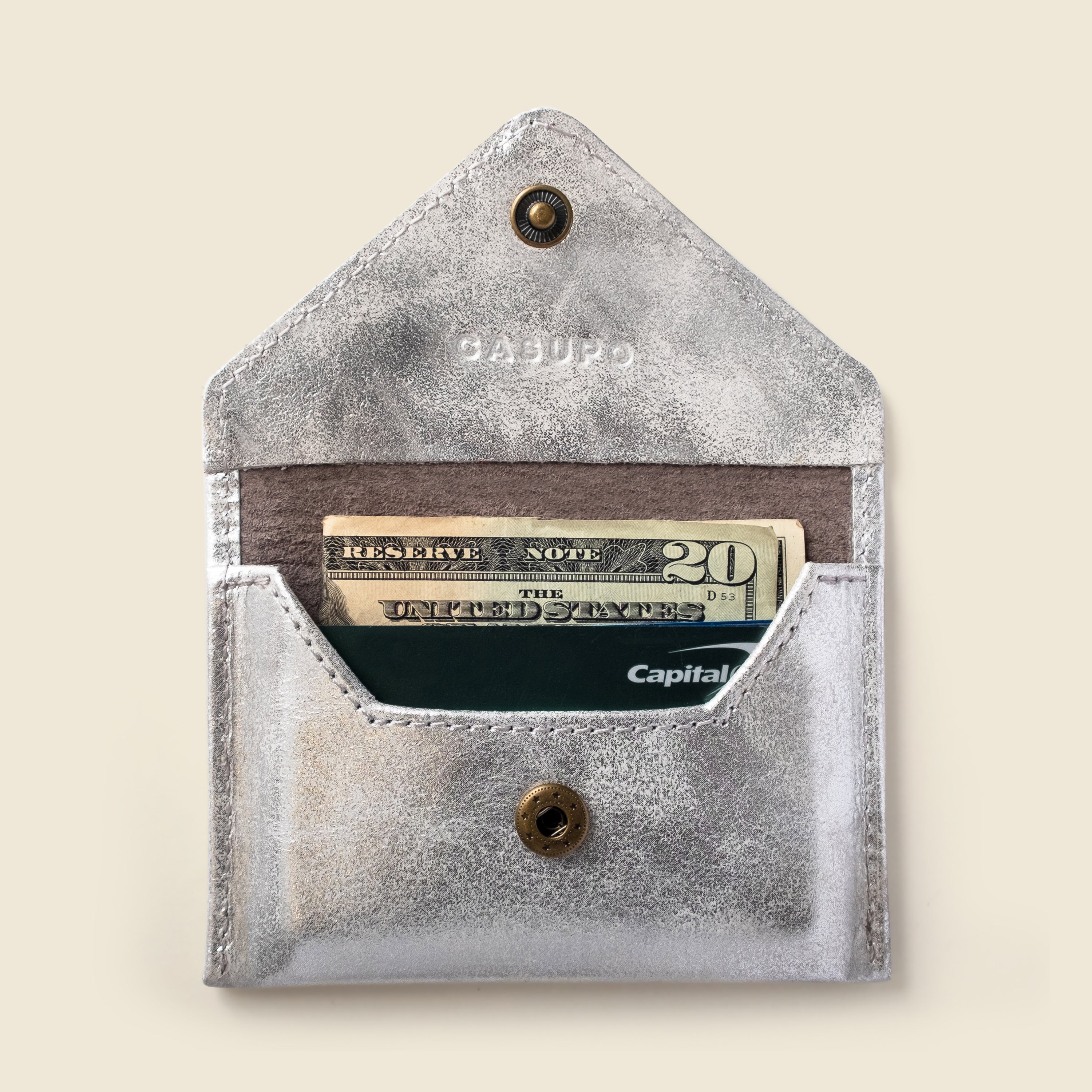 Mini Envelope Wallet With RFID protection - Silver Glitter CASUPO