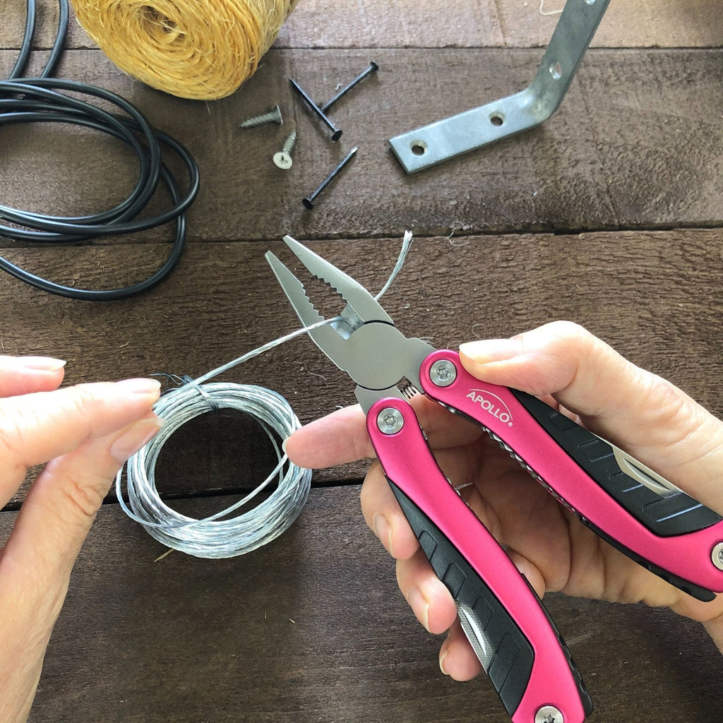 14-in-1 Pink High-Quality Pocket Multitool Pliers. Great for Outdoors, Camping, Fishing  --DT5015P Apollo Tools