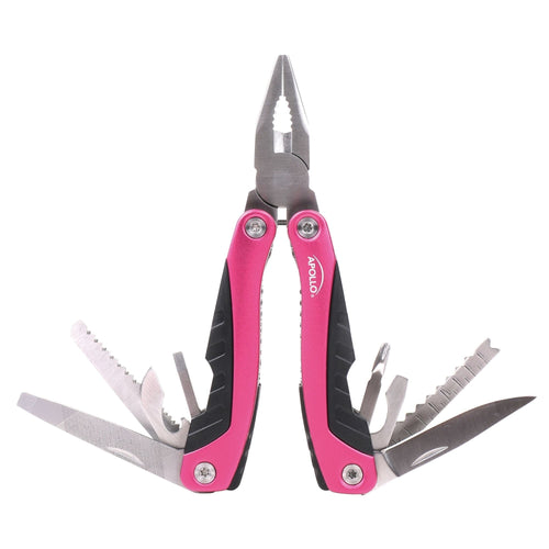 14-in-1 Pink High-Quality Pocket Multitool Pliers. Great for Outdoors, Camping, Fishing  --DT5015P Apollo Tools