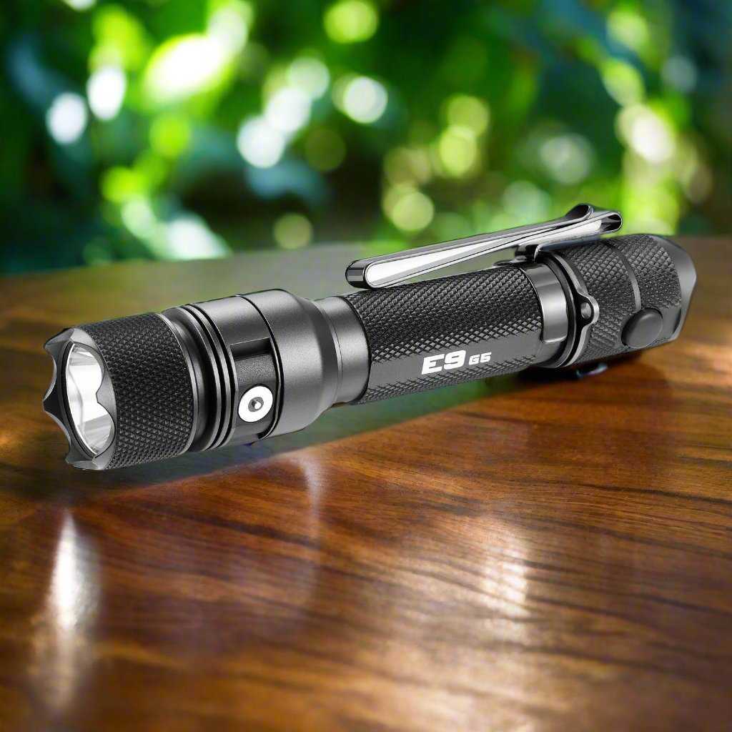 E9 GEN5 Long Throw- 3,000 Lumen  388 Meter  Tactical EDC Flashlight Powertac