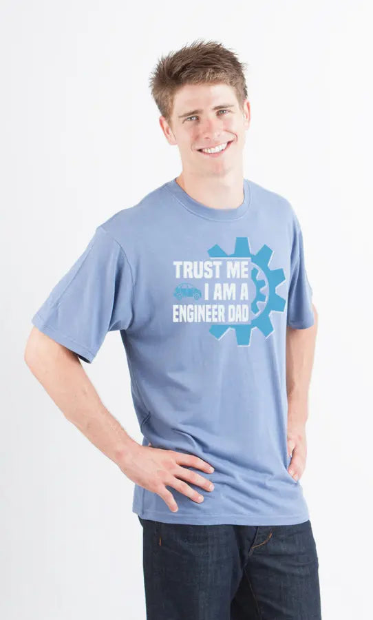 Trust Me I'm a Engineer Dad Men's Bamboo Viscose/Organic Cotton Short Sleeve Graphic T-Shirt Spun Bamboo