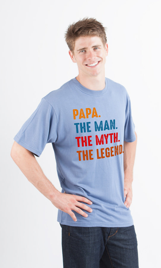Papa, the Man, the Myth, the Legend Men's Bamboo Viscose/Organic Cotton Short Sleeve Graphic T-Shirt Spun Bamboo