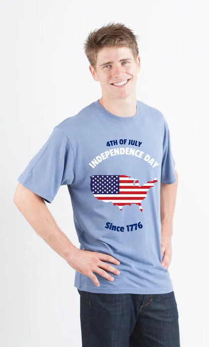 4th of July Men's Bamboo Viscose/Organic Cotton Short Sleeve Graphic T-Shirt Spun Bamboo