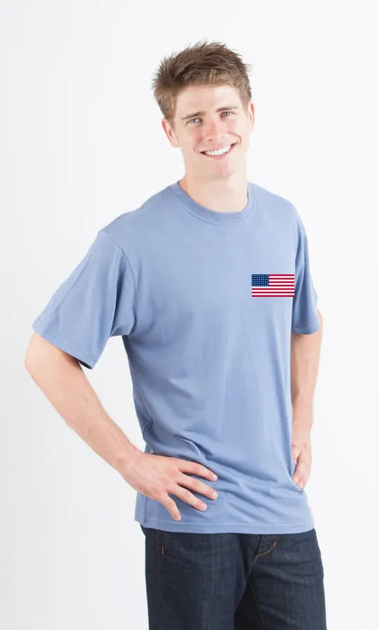 American Flag Men's Bamboo Viscose/Organic Cotton Short Sleeve Graphic T-Shirt Spun Bamboo