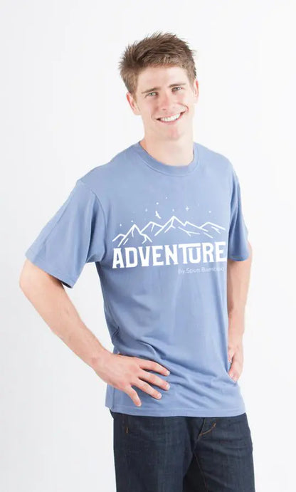 Adventure Printed Men's Bamboo Viscose/Organic Cotton Short Sleeve T-Shirt Spun Bamboo