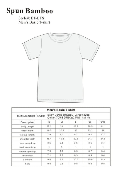 Men's Bamboo Viscose/Organic Cotton Pocket T-Shirt Spun Bamboo