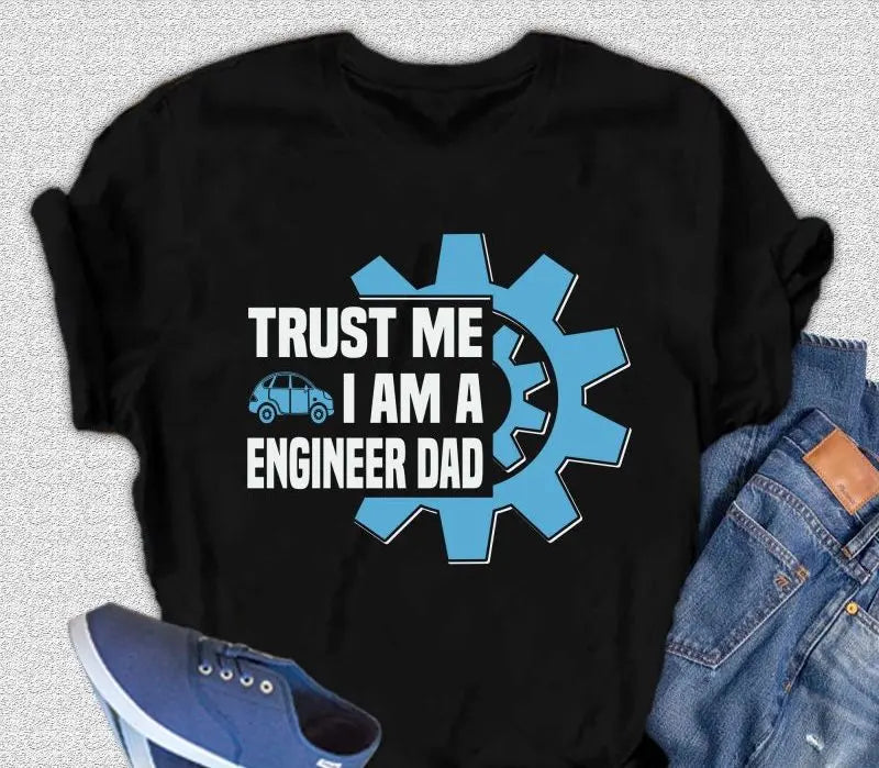 Trust Me I'm a Engineer Dad Men's Bamboo Viscose/Organic Cotton Short Sleeve Graphic T-Shirt Spun Bamboo