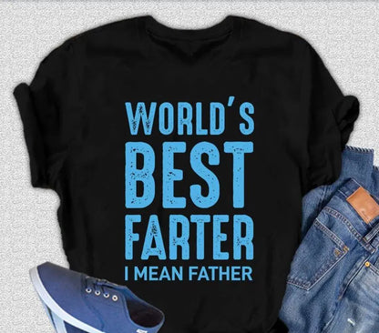 World's Best Farter Men's Bamboo Viscose/Organic Cotton Short Sleeve Graphic T-Shirt Spun Bamboo