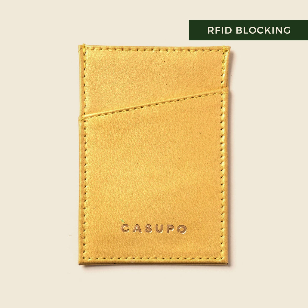 Minimalist Wallet With RFID Protection - Metallic Yellow CASUPO