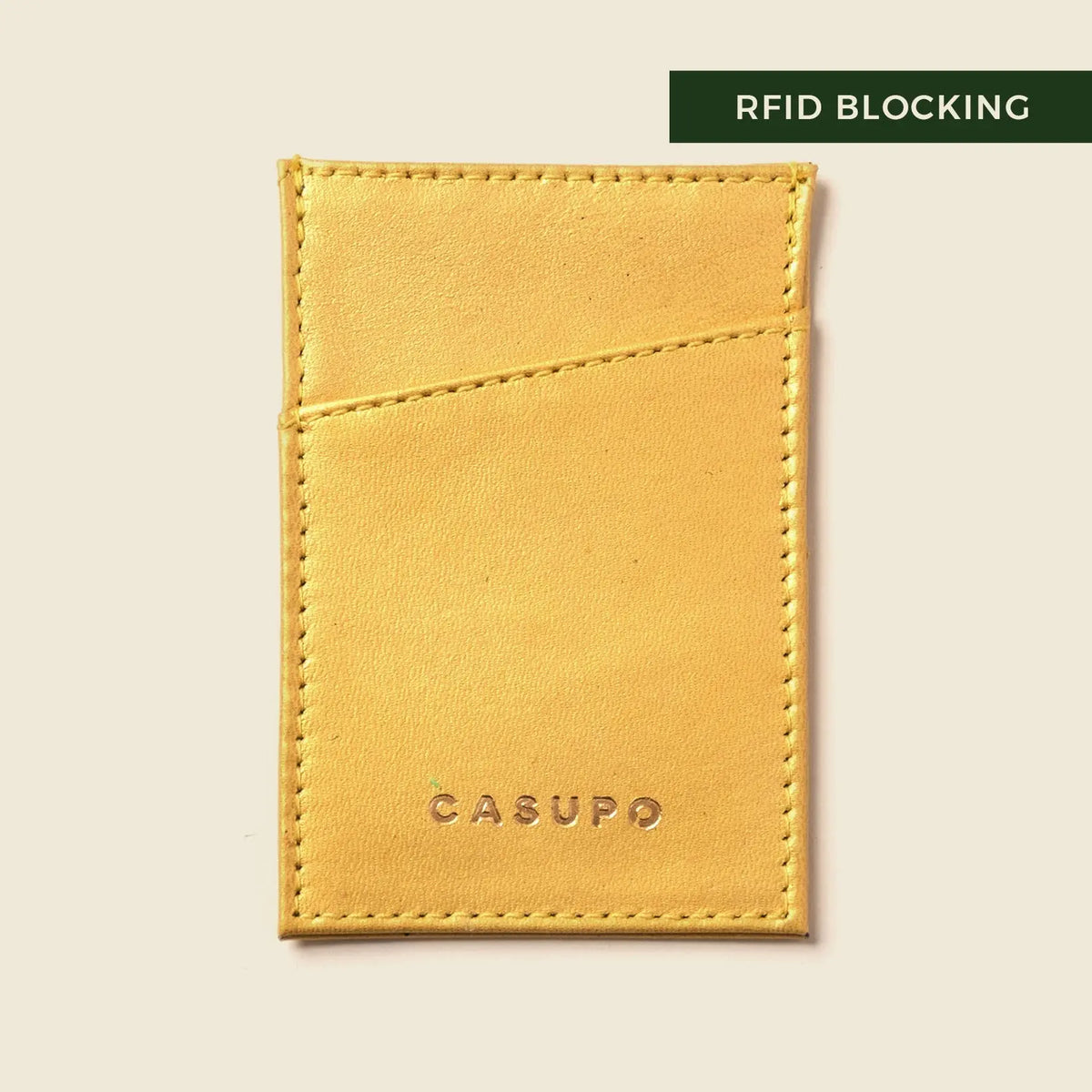 Minimalist Wallet With RFID Protection - Metallic Yellow CASUPO