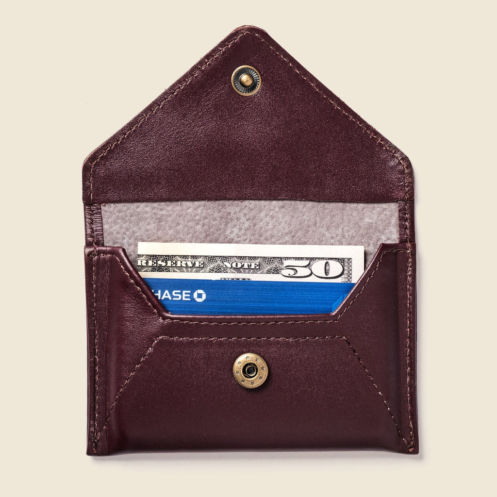 Mini Envelope Wallet With RFID protection - Burgundy CASUPO