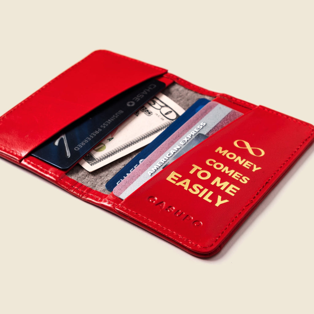 Compact Bifold with RFID Protection - Fire Red CASUPO