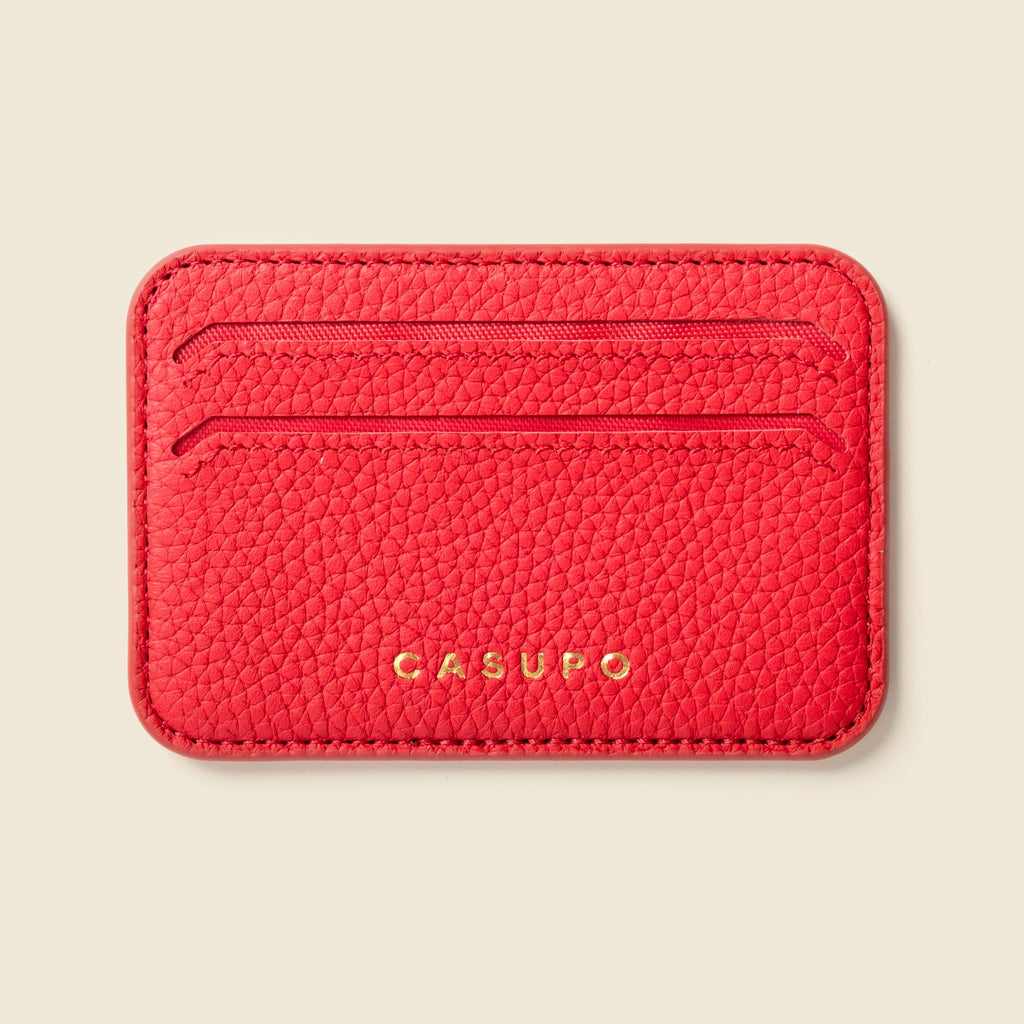 Mag Safe Leather Wallet with RFID - Red CASUPO
