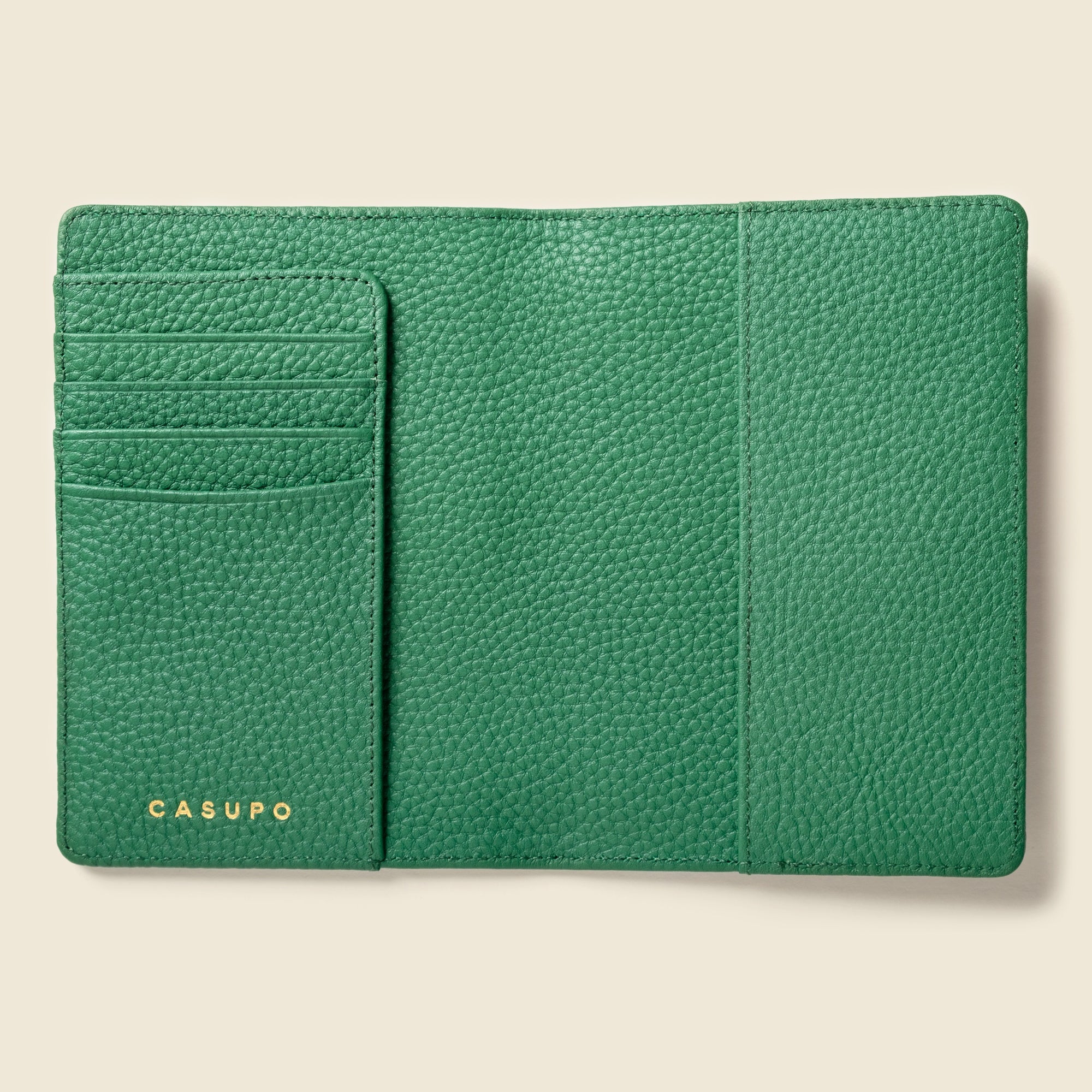 Leather Passport Wallet with RFID - Green CASUPO
