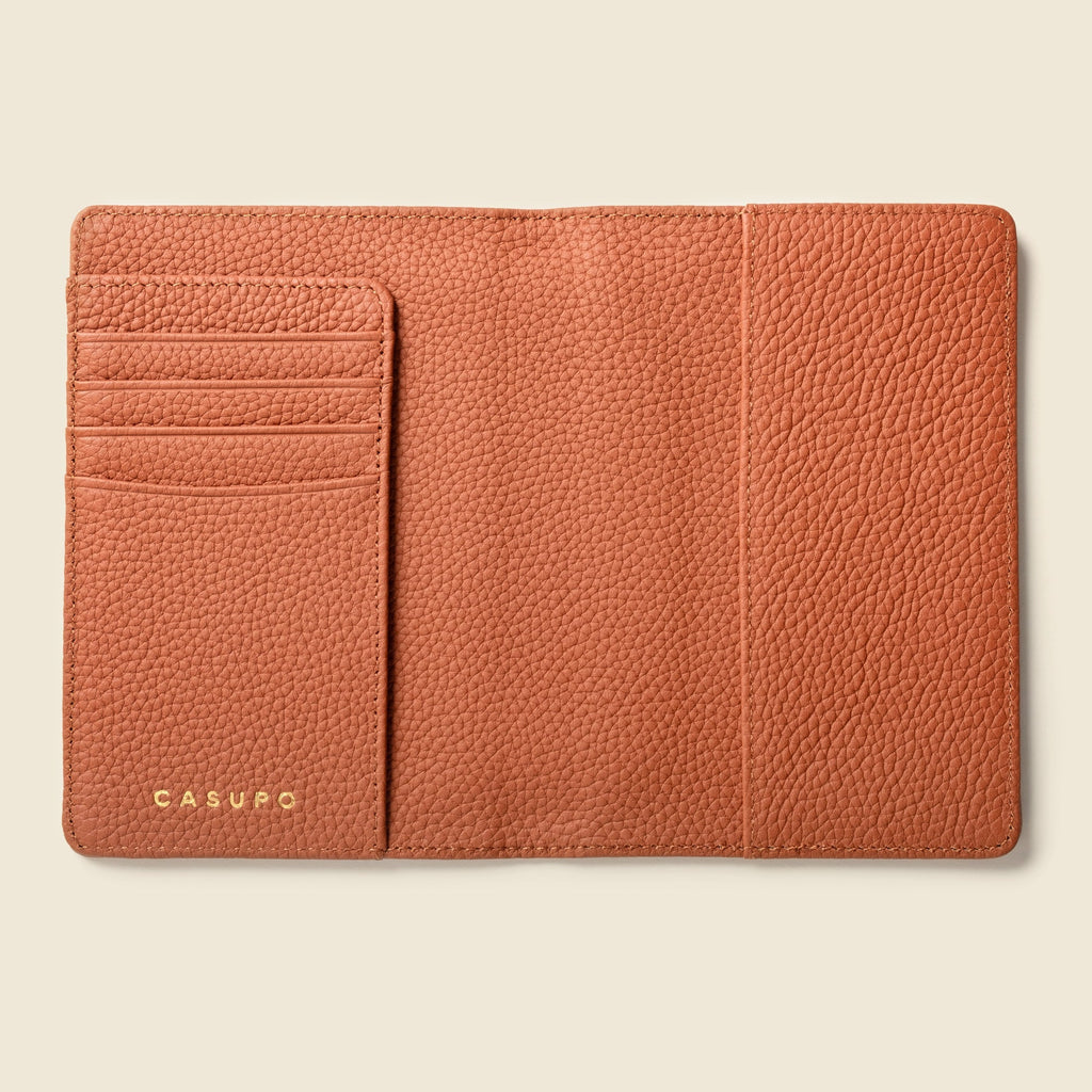 Leather Passport Wallet with RFID - Tan CASUPO