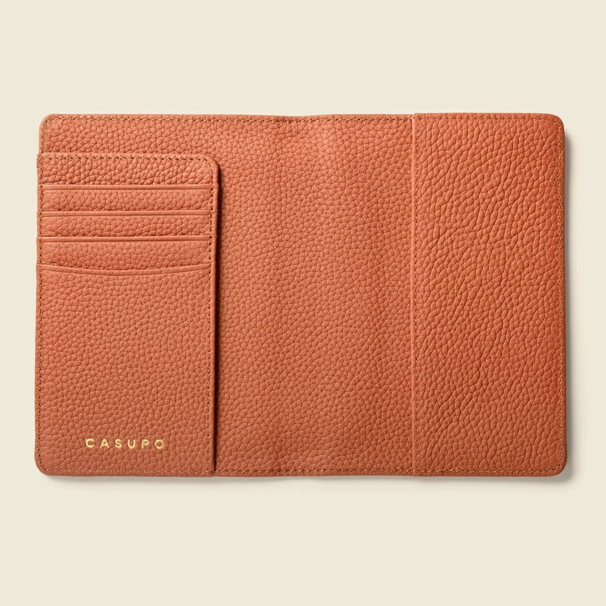 Leather Passport Wallet with RFID - Tan CASUPO