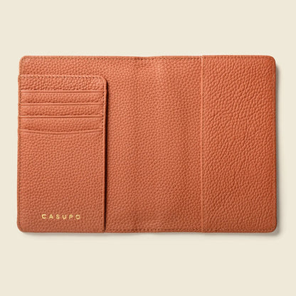Leather Passport Wallet with RFID - Tan CASUPO