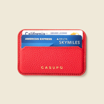 Mag Safe Leather Wallet with RFID - Red CASUPO