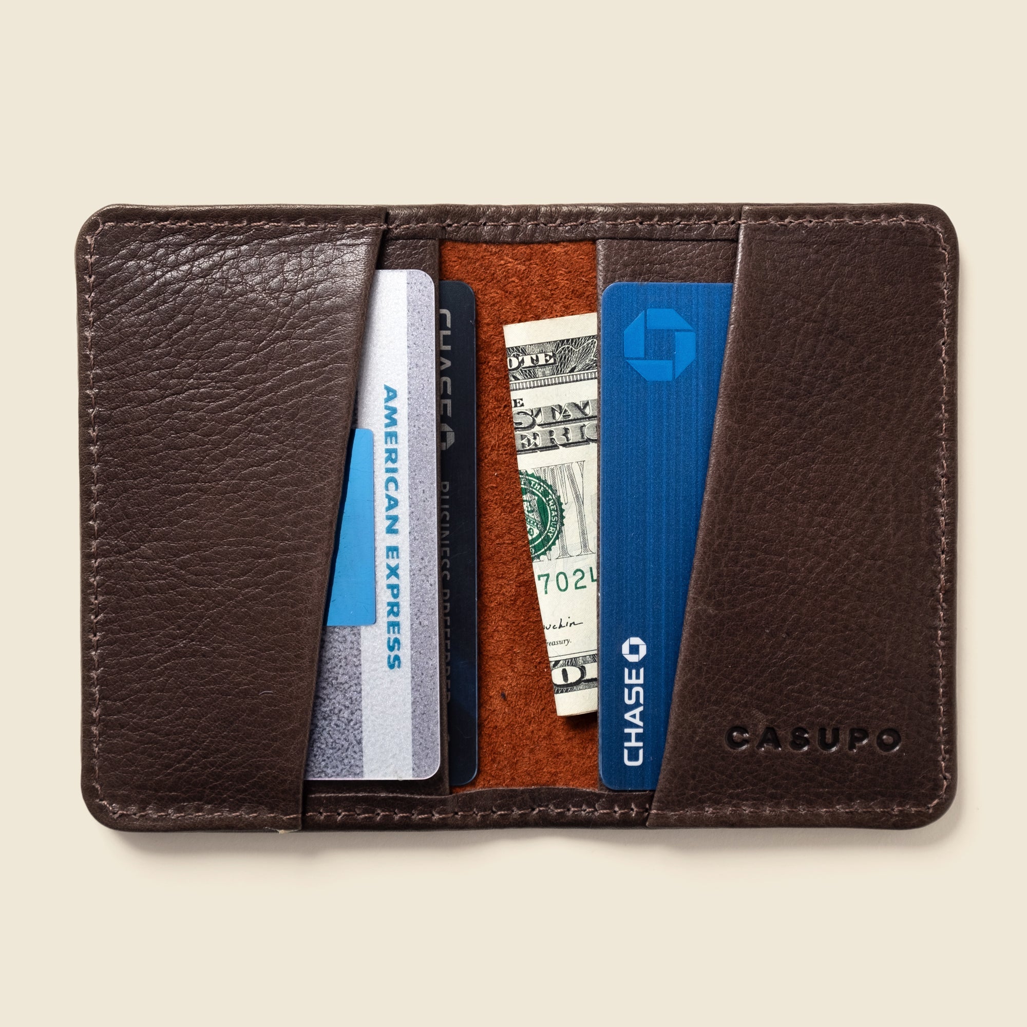 Compact Bifold with RFID Protection - Brown CASUPO