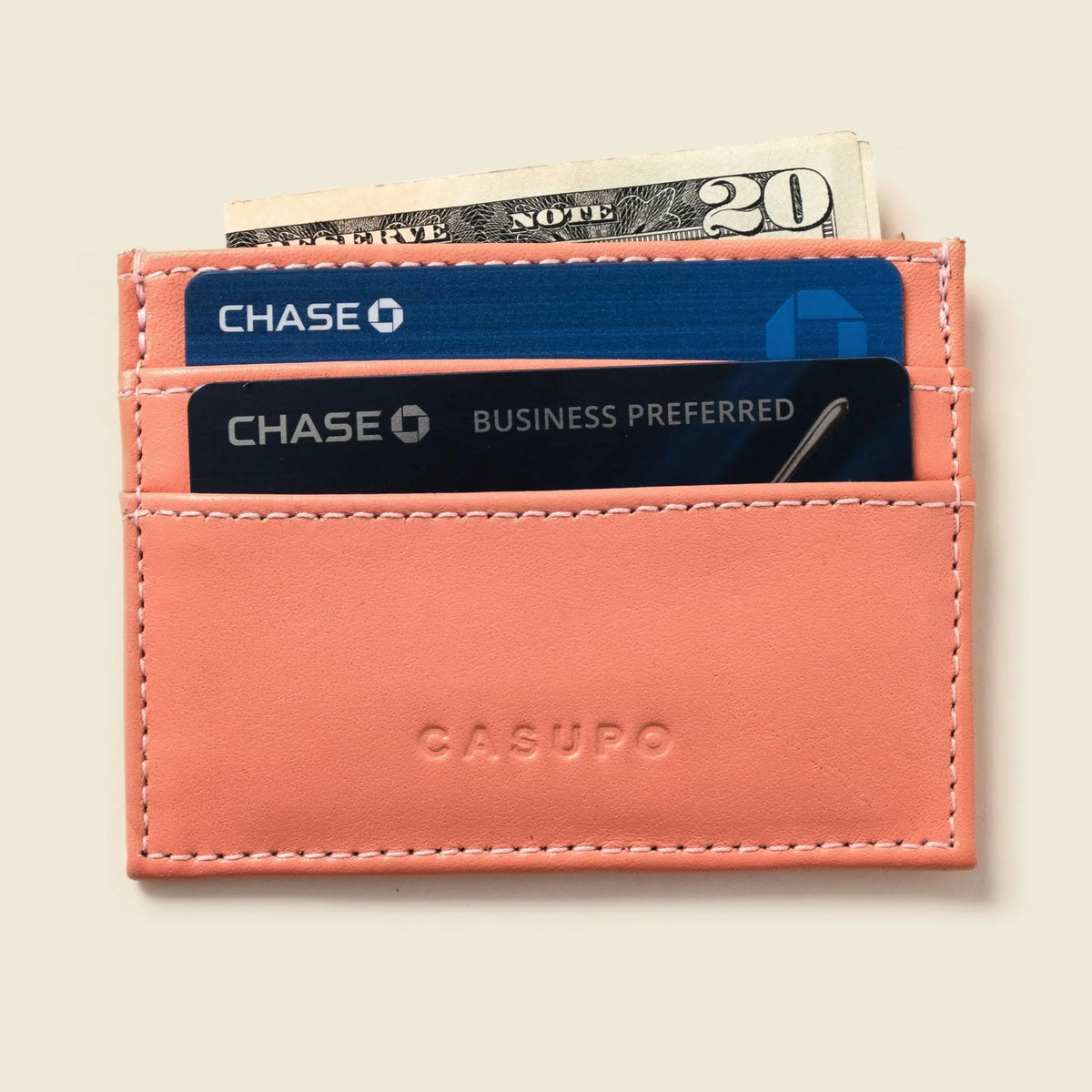 Slim Card Holder Wallet With RFID Protection - Pink CASUPO