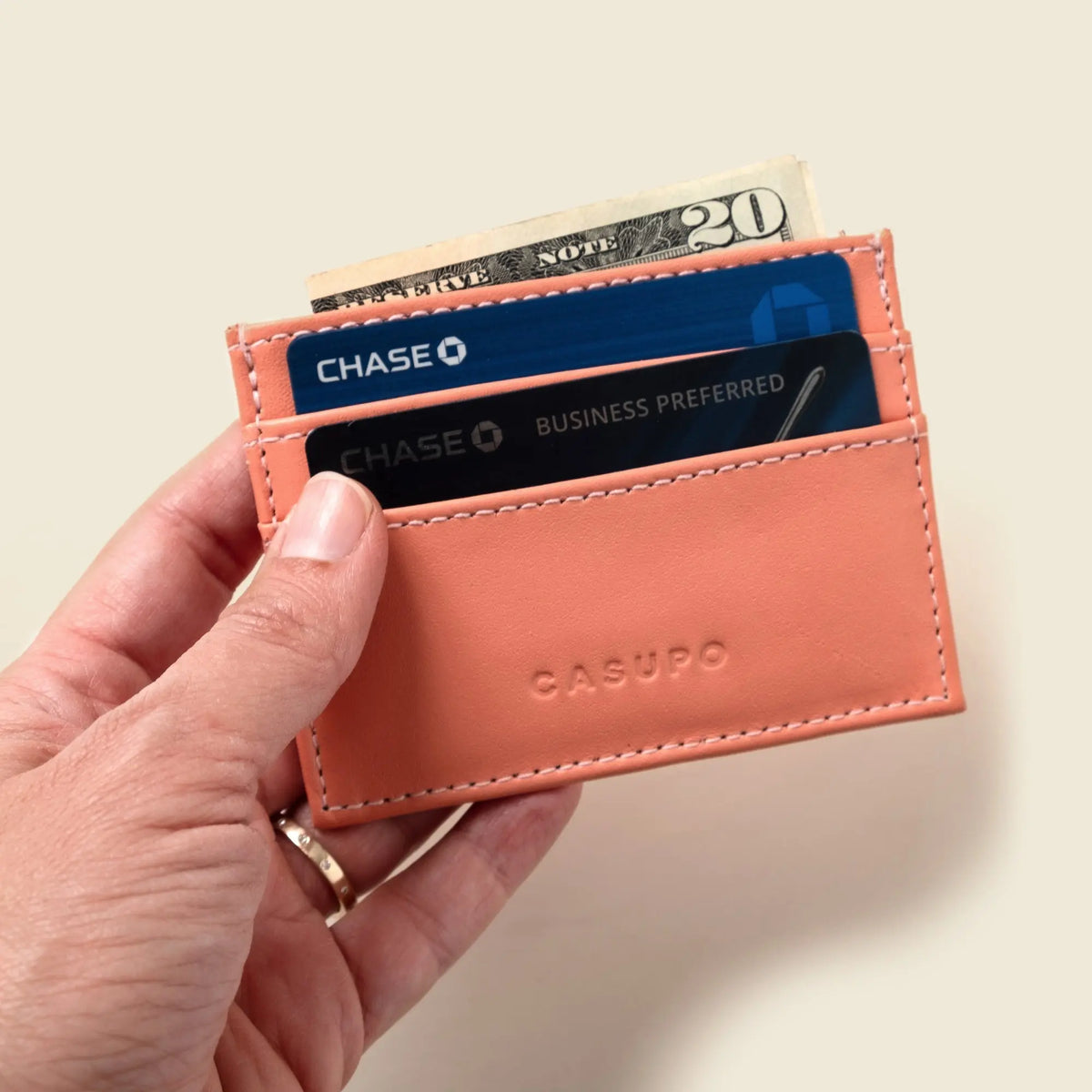 Slim Card Holder Wallet With RFID Protection - Pink CASUPO