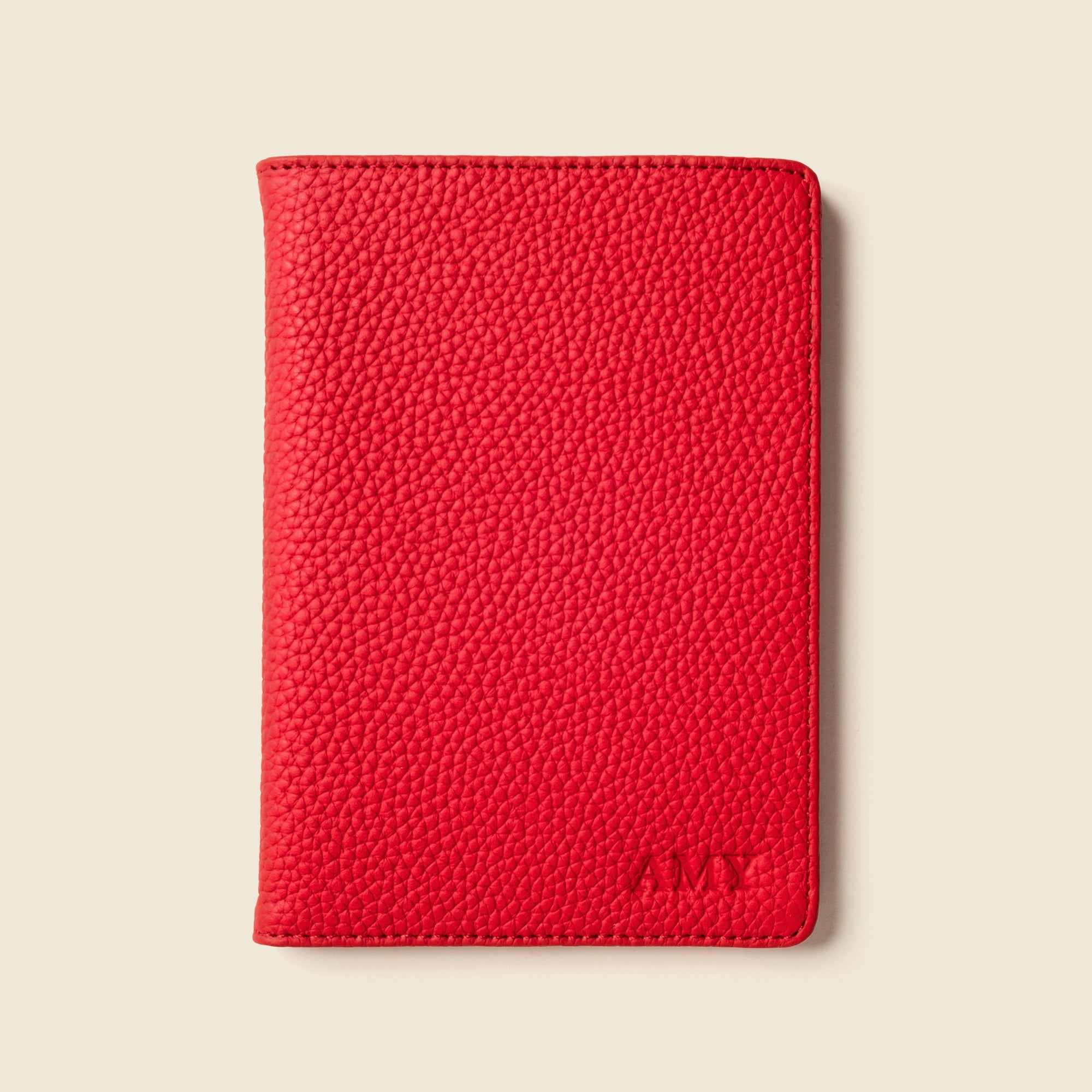 Leather Passport Wallet with RFID - Red CASUPO