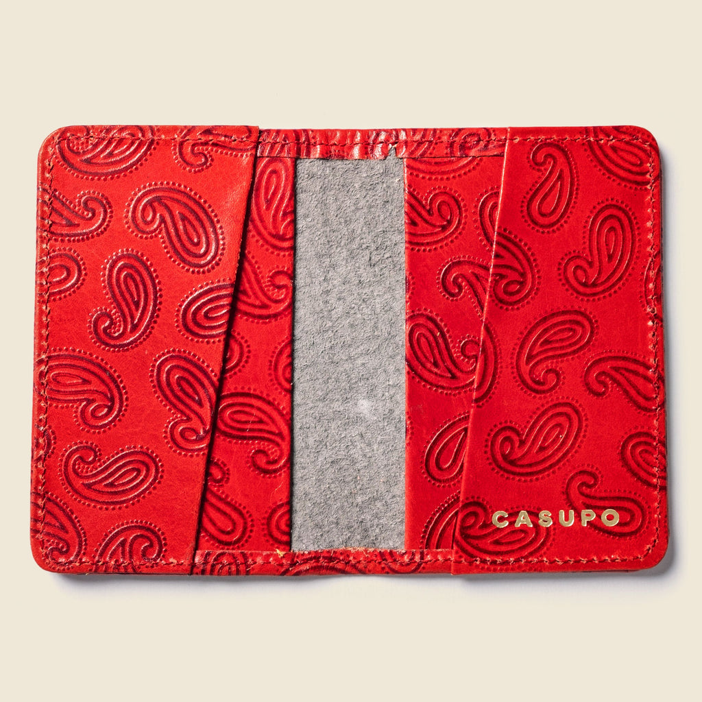 Compact Bifold with RFID Protection - Red Paisley CASUPO