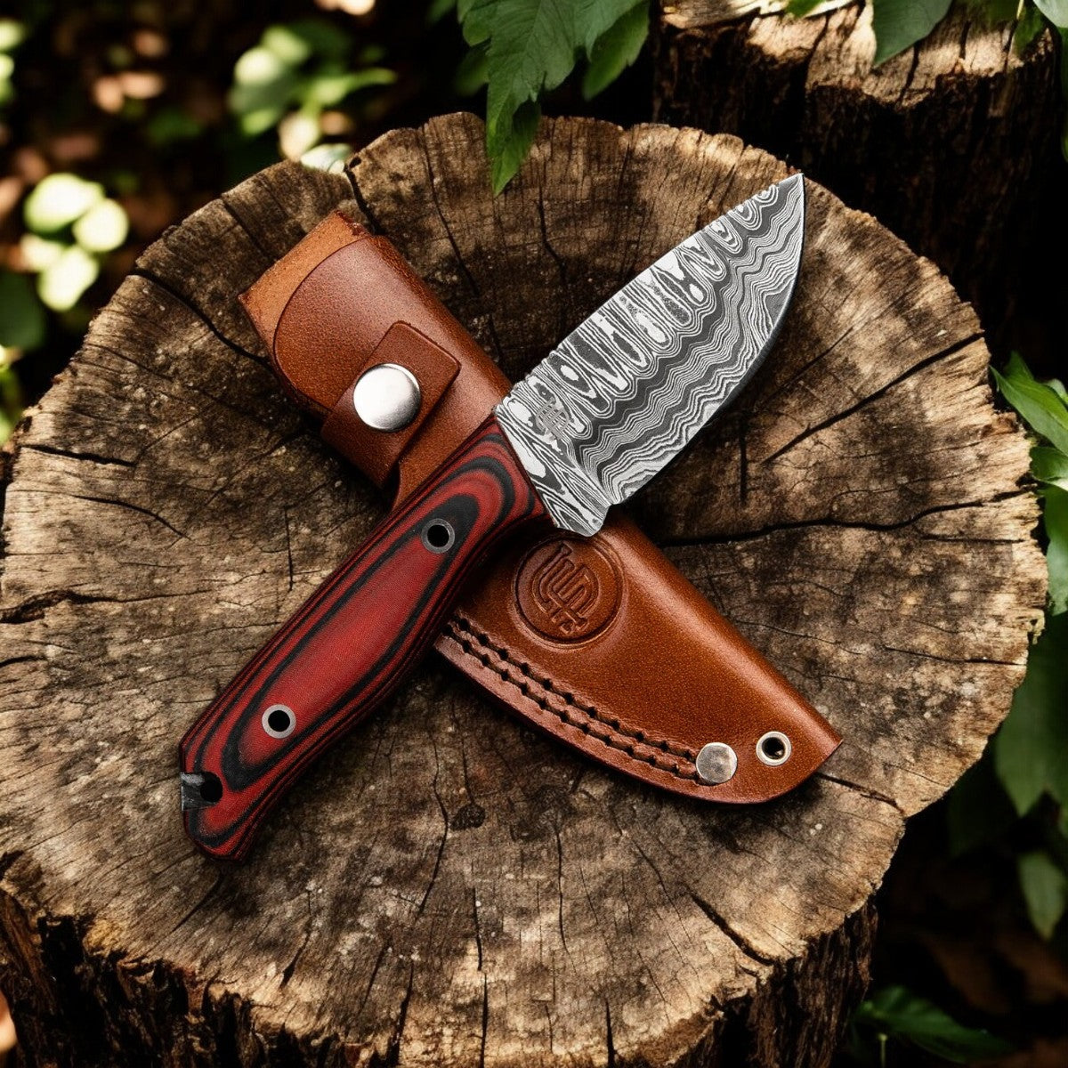 Handmade Damascus Hunting Knife with Exotic Wood Handle Damascus Knife Store