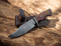 Handmade Bowie Knife | Feather Pattern Damascus Steel Damascus Knife Store