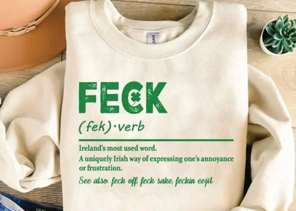 Feck Irish St Patricks Day Unisex Bamboo/Cotton Graphic T-Shirt Spun Bamboo