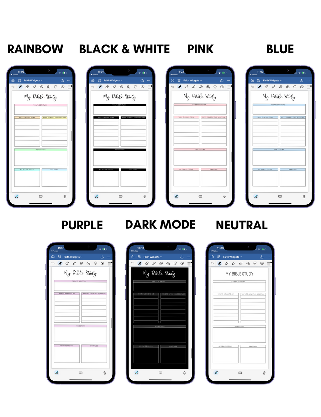 Digital Phone Planner Faith Widgets Jessica Autumn