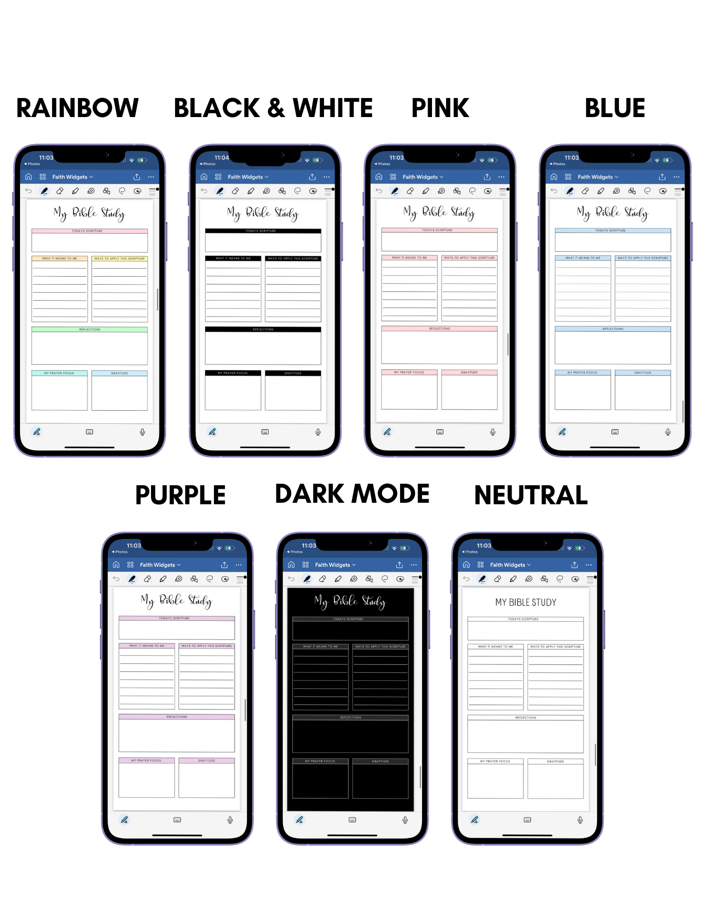 Digital Phone Planner Faith Widgets Jessica Autumn