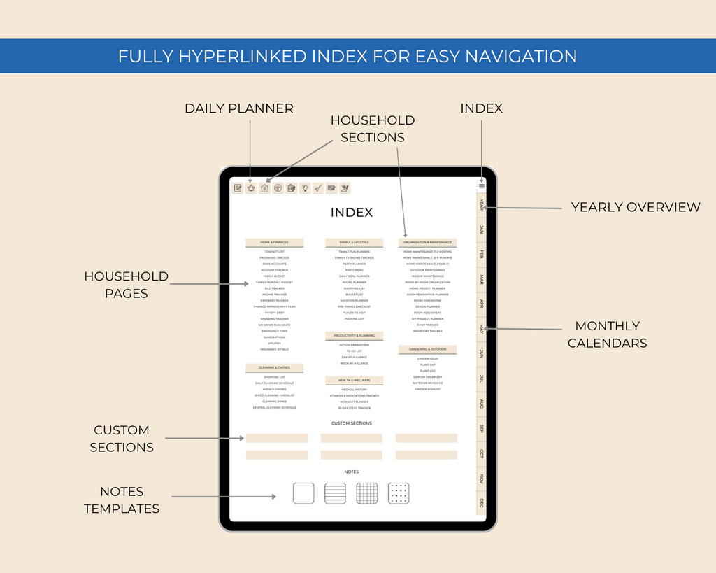 Household Digital Planner Jessica Autumn