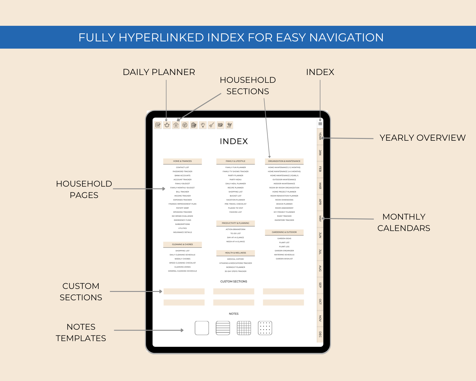 Household Digital Planner Jessica Autumn