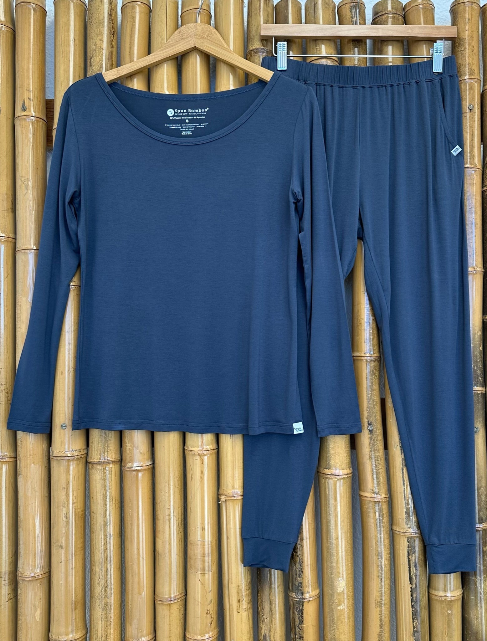 Women's Bamboo Lounge Set - Long Sleeve T-Shirt and Jogger Pants Spun Bamboo