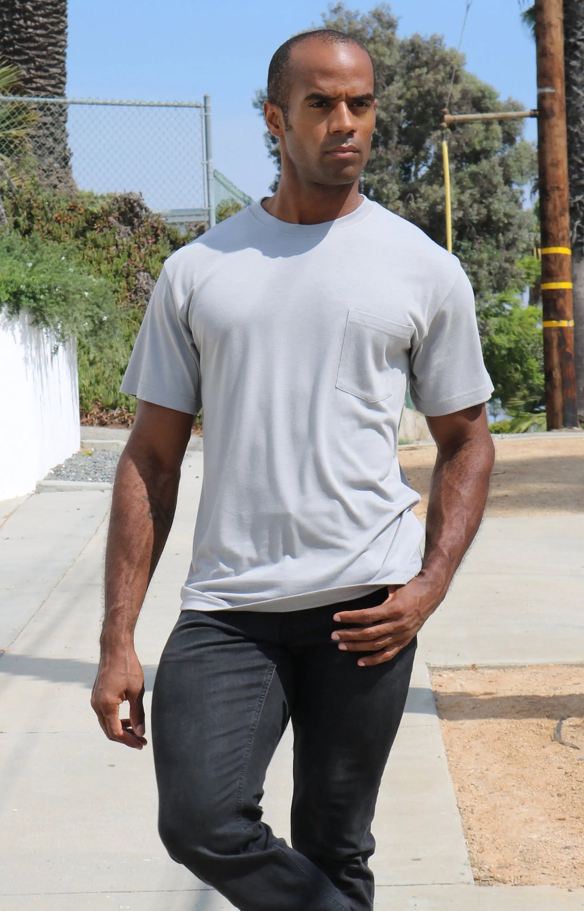Men's Bamboo Viscose/Organic Cotton Pocket T-Shirt Spun Bamboo