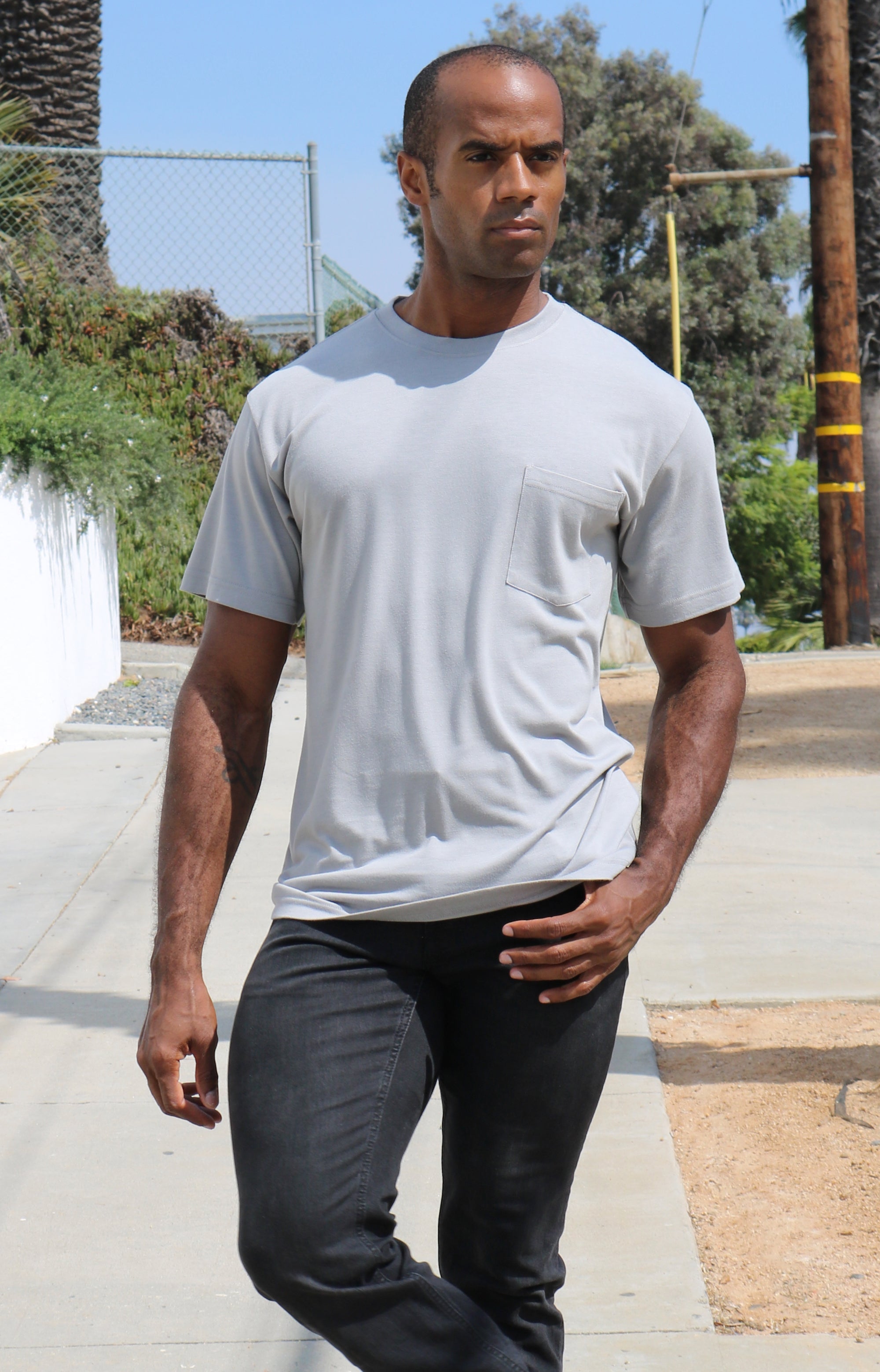 Men's Bamboo Viscose/Organic Cotton Pocket T-Shirt Spun Bamboo