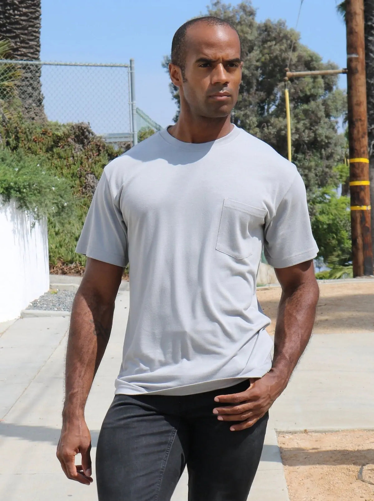 Men's Bamboo Viscose/Organic Cotton Pocket T-Shirt Spun Bamboo