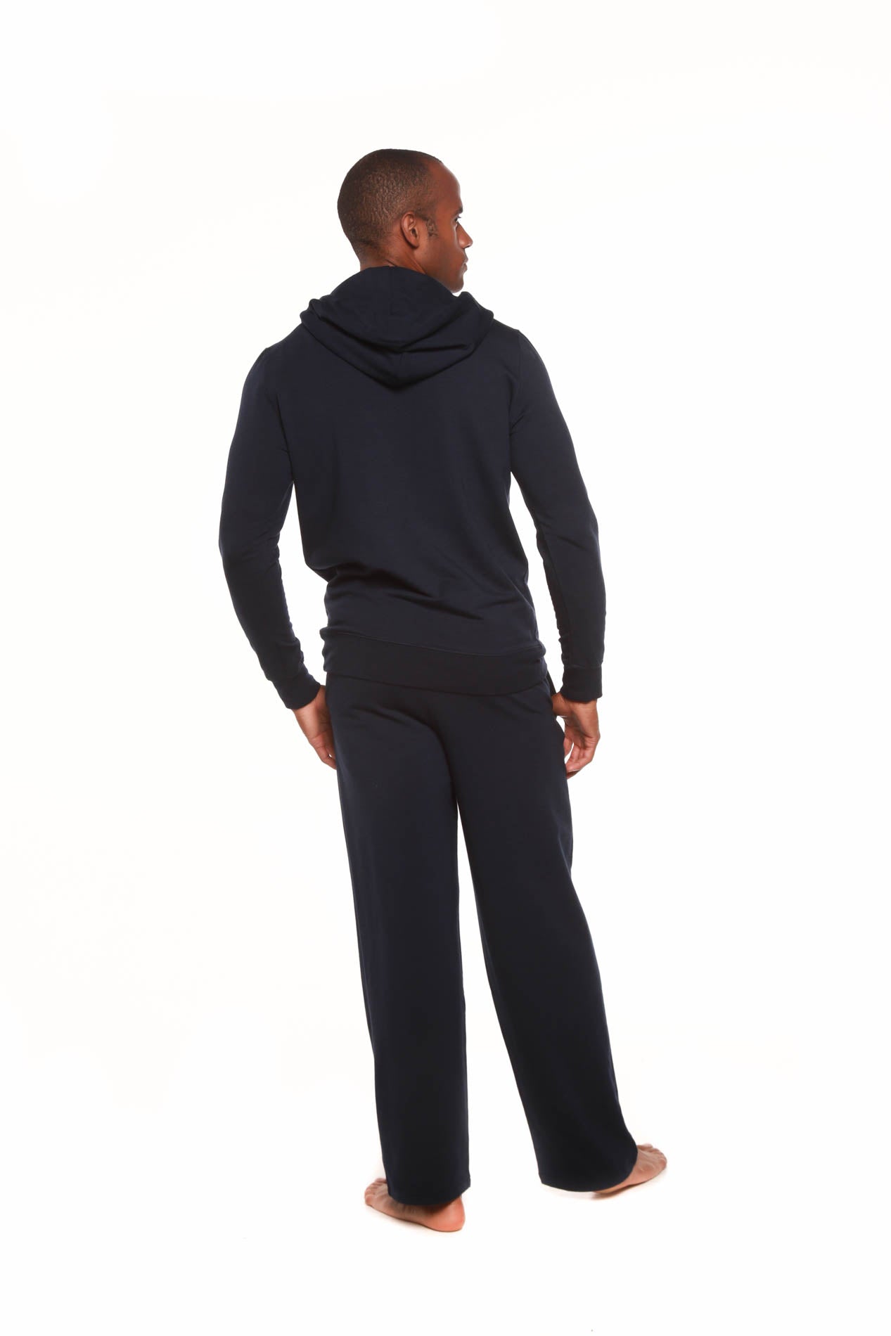 Men's Henley Style Bamboo Viscose Fleece Hoodie + Fleece Lounge Pants Spun Bamboo