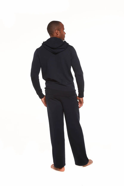 Men's Henley Style Bamboo Viscose Fleece Hoodie + Fleece Lounge Pants Spun Bamboo