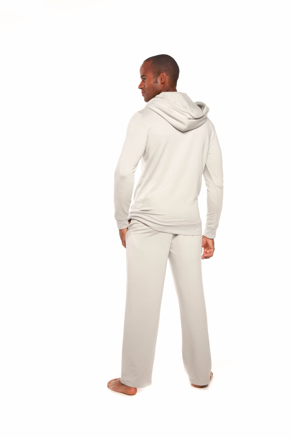 Men's Henley Style Bamboo Viscose Fleece Hoodie + Fleece Lounge Pants Spun Bamboo