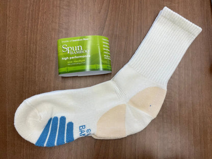 High Performance Crew Bamboo Viscose Socks Unisex White Color - 12-pack Spun Bamboo